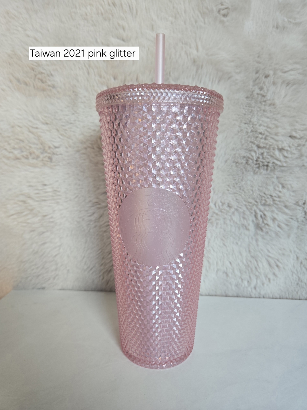 Starbucks Pink Glitter Studded Tumbler with Straw